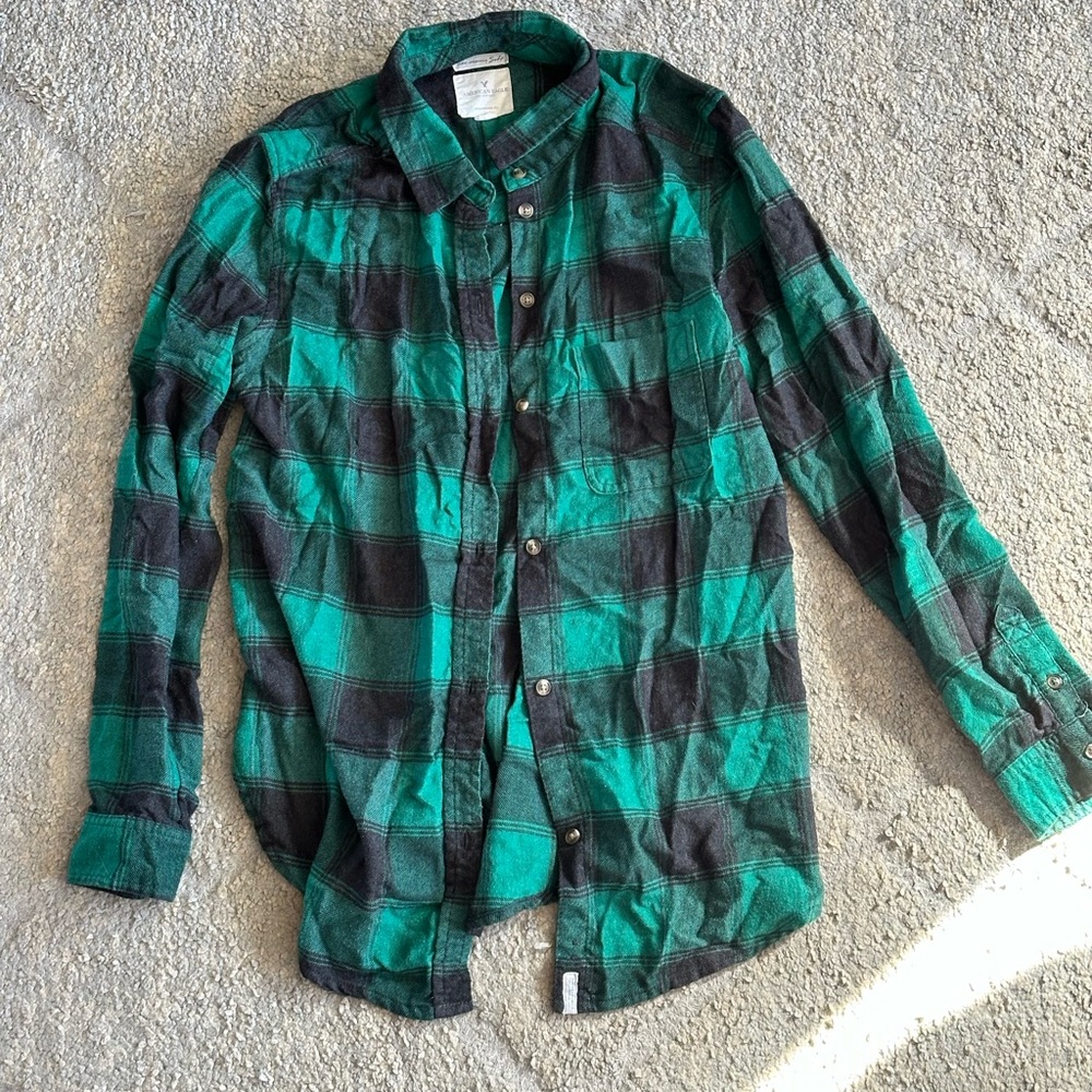 American eagles women’s flannel green
